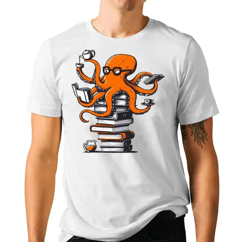 T And Tea Coffee - Reading Octopus T Shirt Coffee Tea