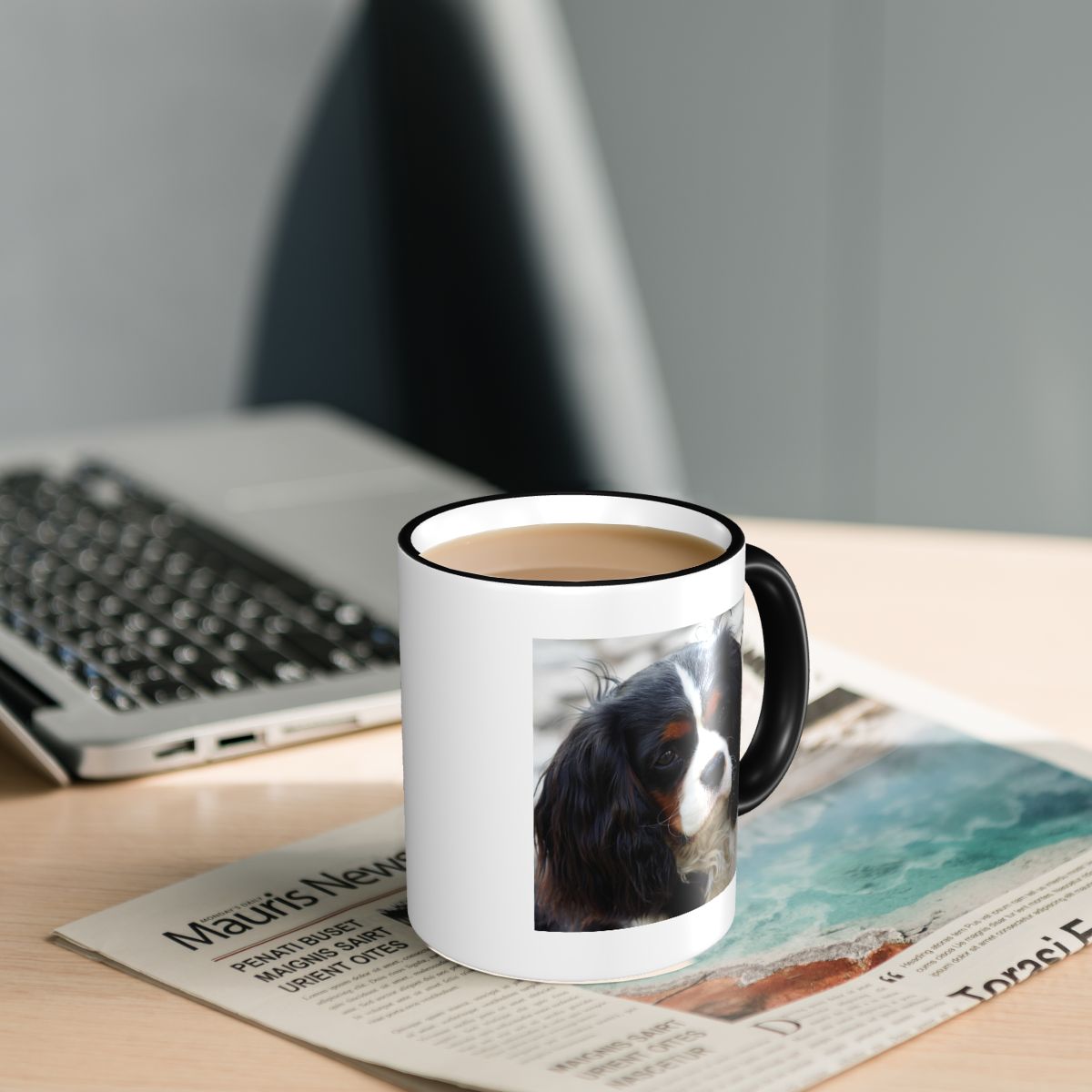 Coffee Tea Photos - Tri Color Cavalier King Charles Spaniel