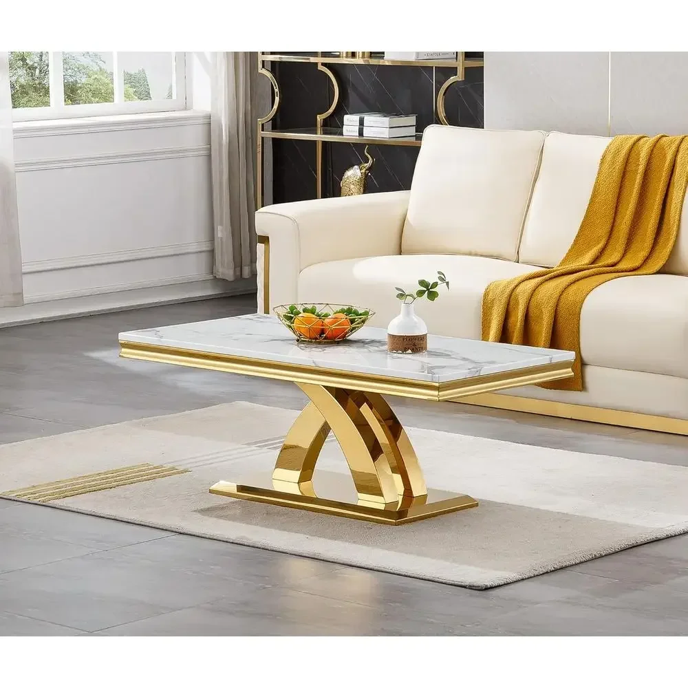 Coffee X Tea - Luxury White Marble Coffee Table with