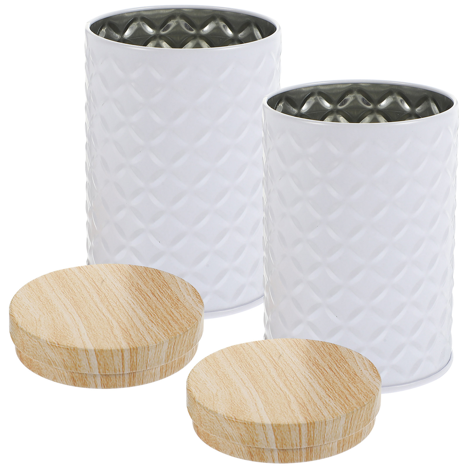 Coffee Tea Organizer - 2Pcs Food Grade Tinplate Storage Canister