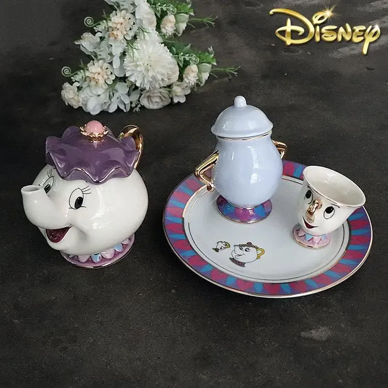 Coffee Tea Gift Set - Hot Teapot Cartoon Beauty And The