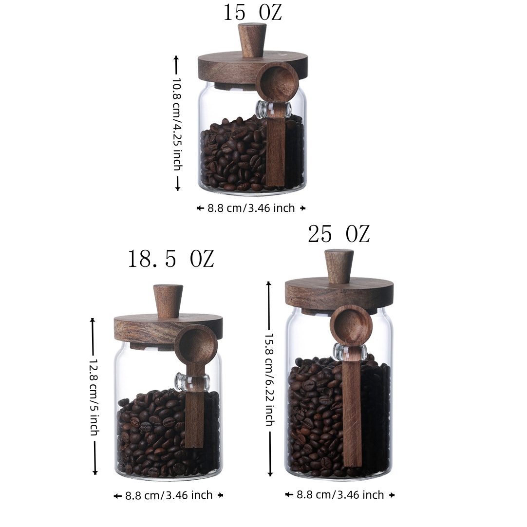 Coffee Tea Organizer - 3 Pack High Borosilicate Glass Storage