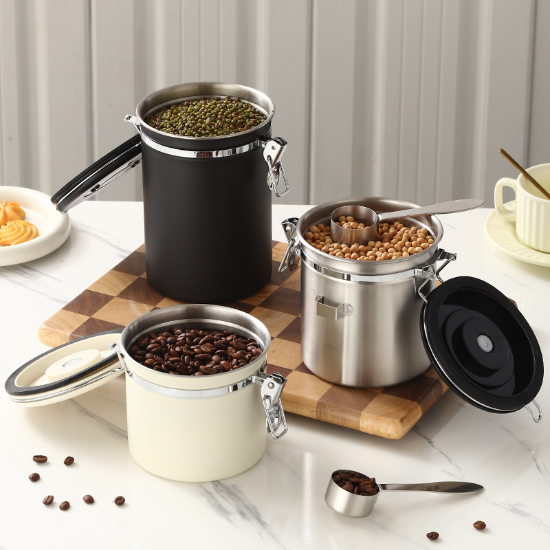 Coffee Tea Etc - Coffee Canister, Airtight Stainless Steel Kitchen