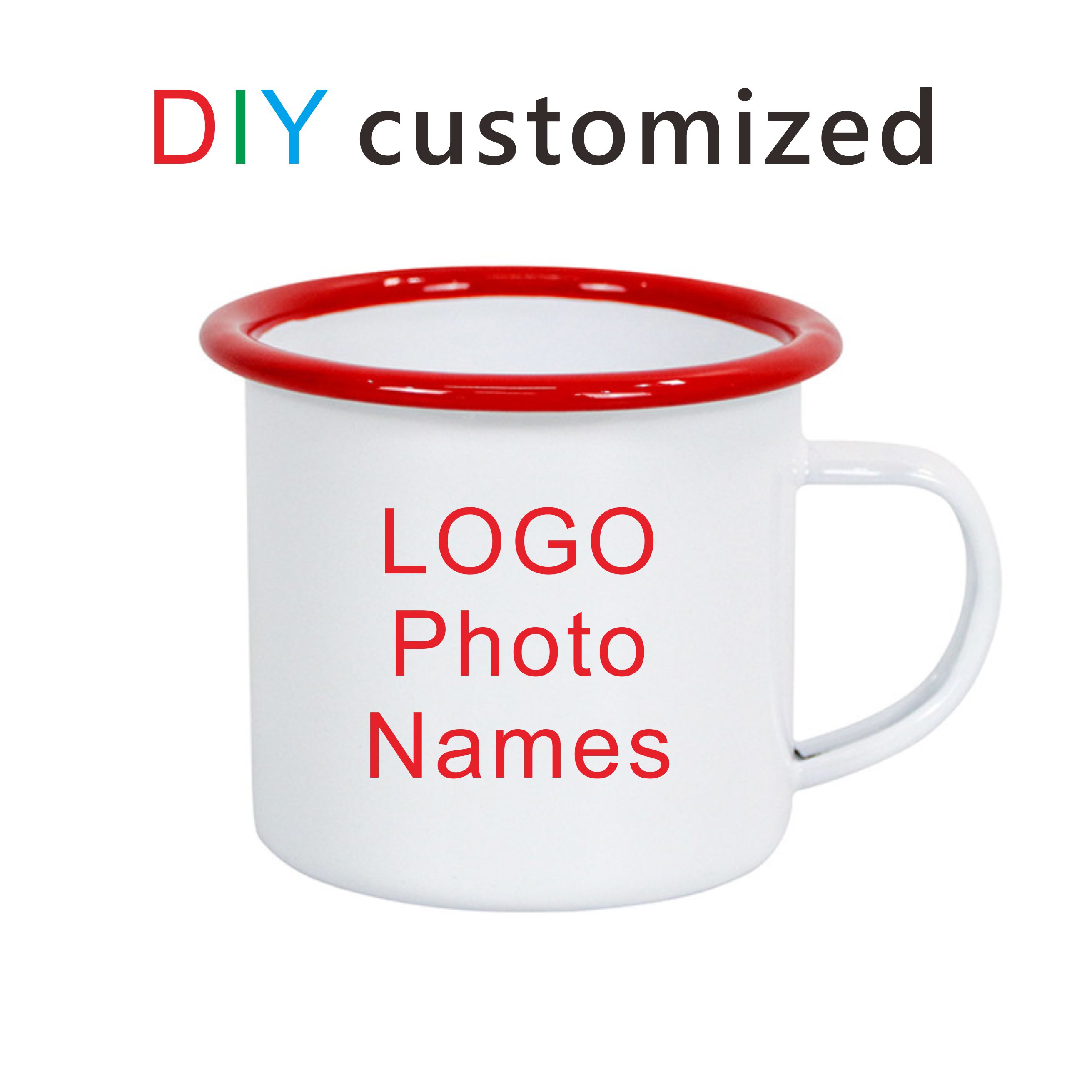 Coffee Tea Photos - Customized Enamel Metal Mug 350ML Colorful