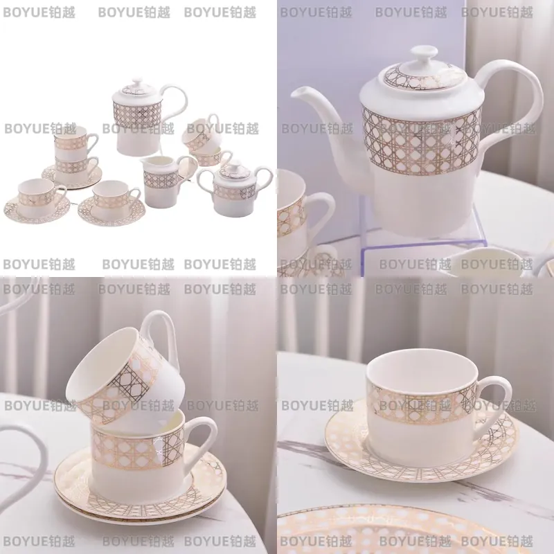 Coffee Tea Gift Set - Luxury Bone China Coffee Cup Set