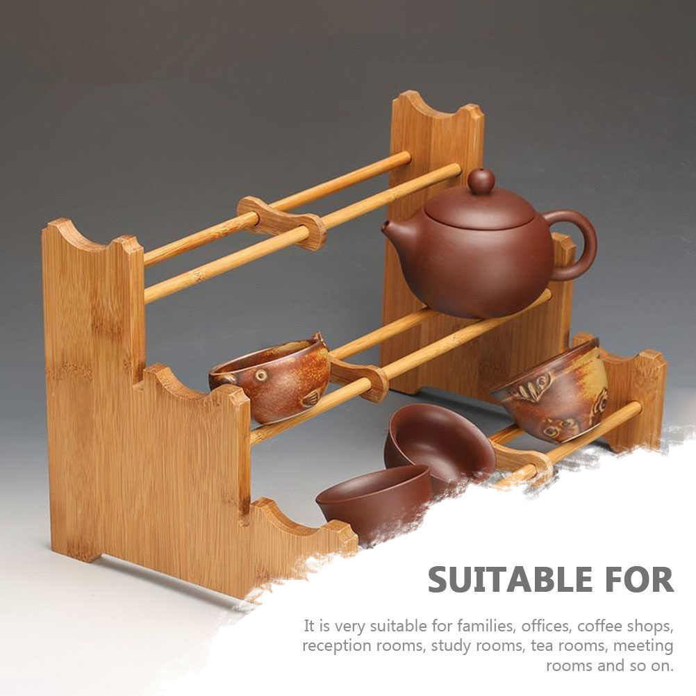 Bamboo Tea Cup Storage Rack wi - огляд і ціна Coffee Tea Organizer