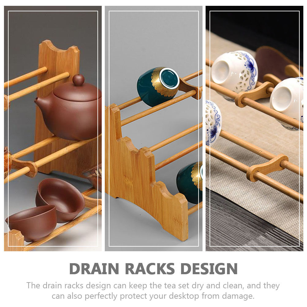Bamboo Tea Cup Storage Rack wi - огляд і ціна Coffee Tea Organizer