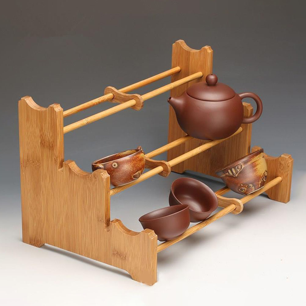 Bamboo Tea Cup Storage Rack wi - огляд і ціна Coffee Tea Organizer