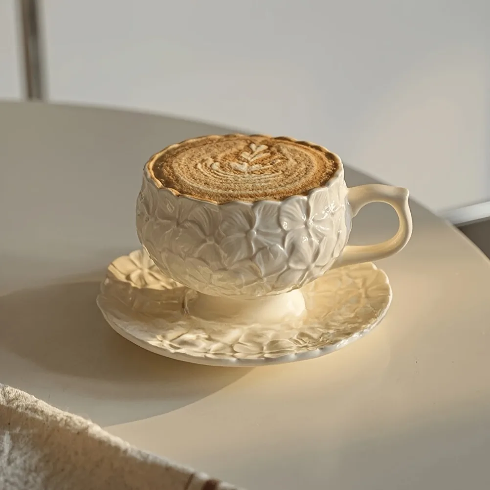 French Cream Relief Coffee Cup - огляд і ціна Coffee Tea Flower