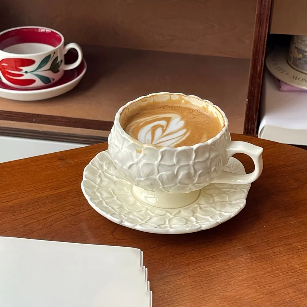 French Cream Relief Coffee Cup - огляд і ціна Coffee Tea Flower