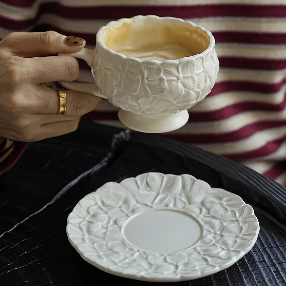 French Cream Relief Coffee Cup - огляд і ціна Coffee Tea Flower