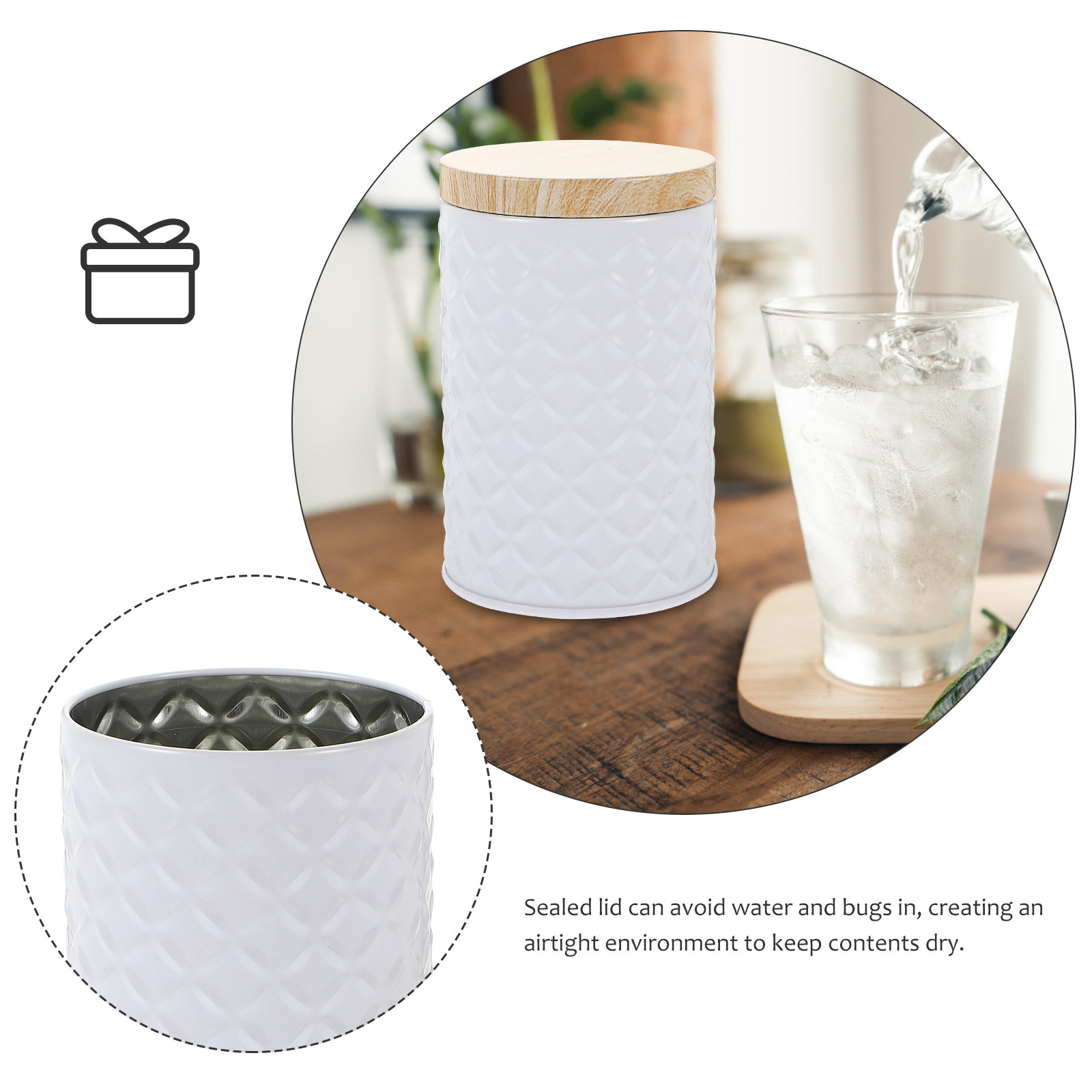2Pcs Food Grade Tinplate Stora - огляд і ціна Coffee Tea Organizer