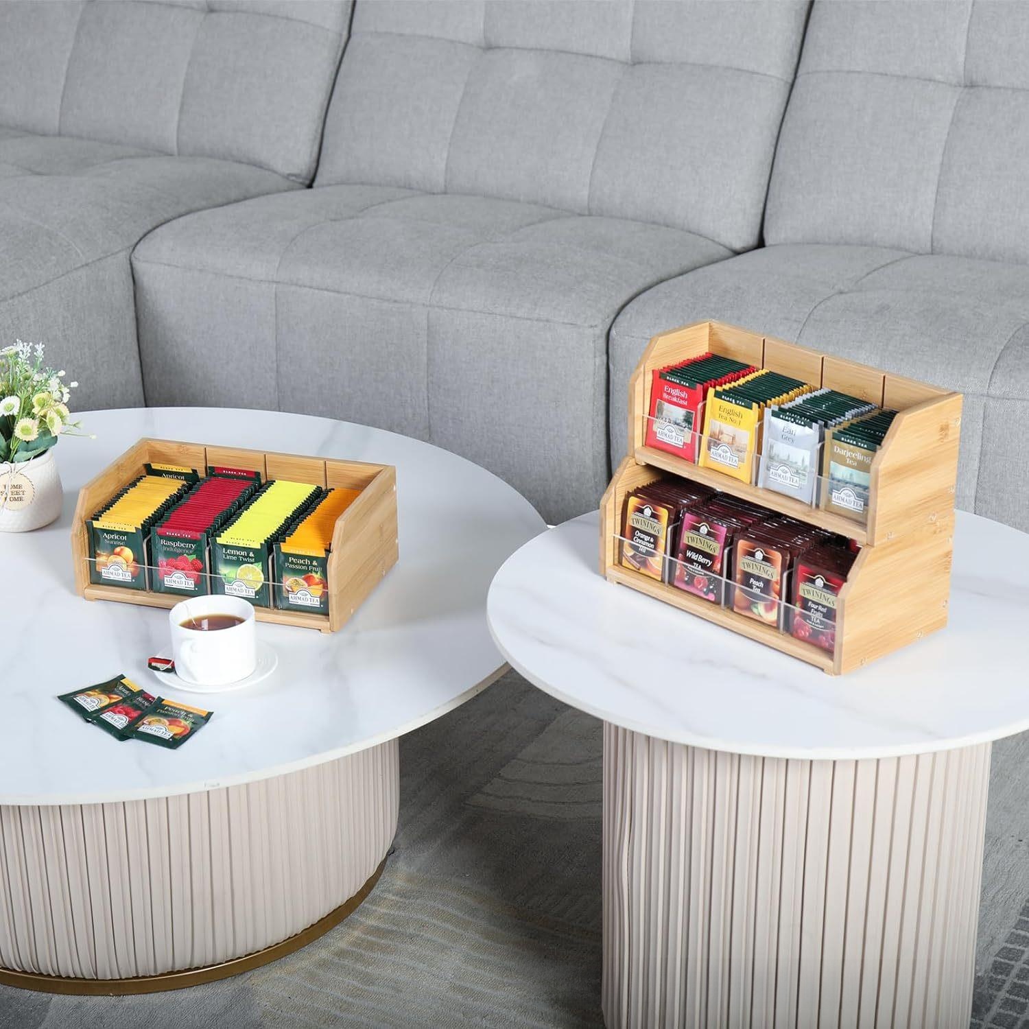 Bamboo Tea Bag Storage Box Thr - огляд і ціна Coffee Tea Organizer