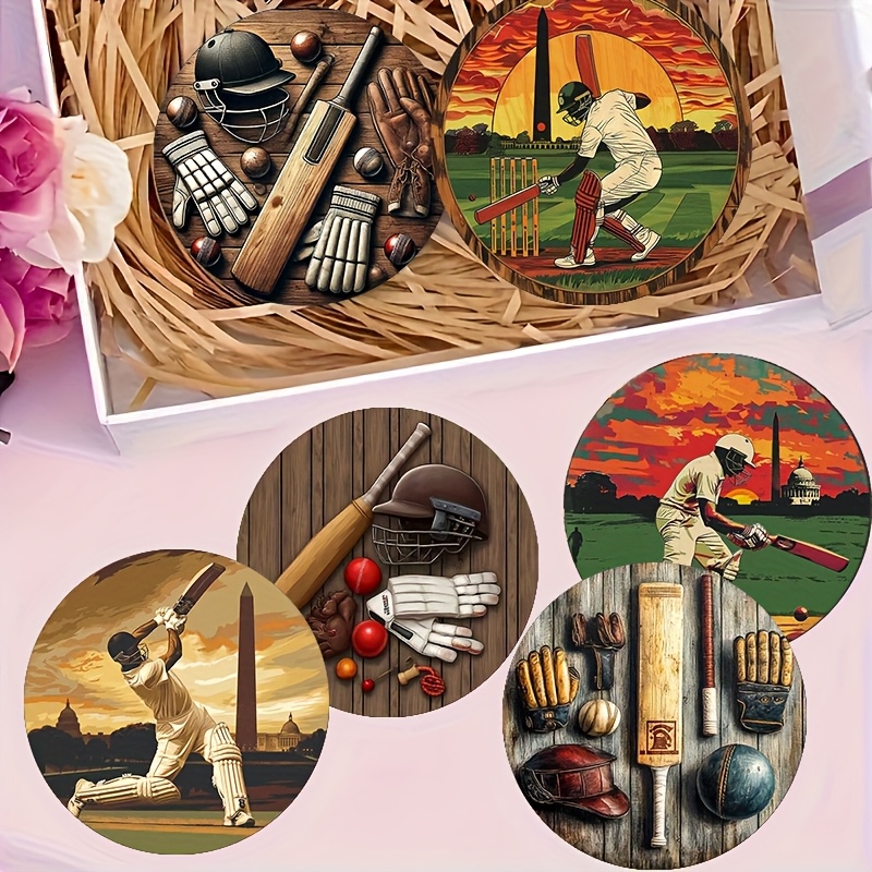 6pcs Retro Cricket Sports Them - огляд і ціна Coffee Tea Etc