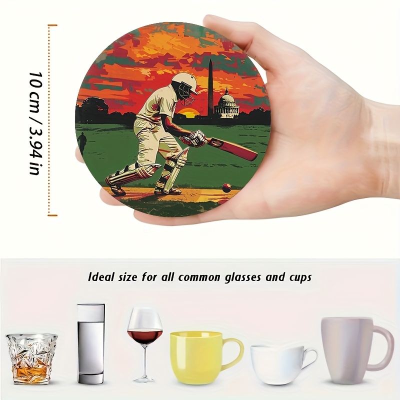 6pcs Retro Cricket Sports Them - огляд і ціна Coffee Tea Etc