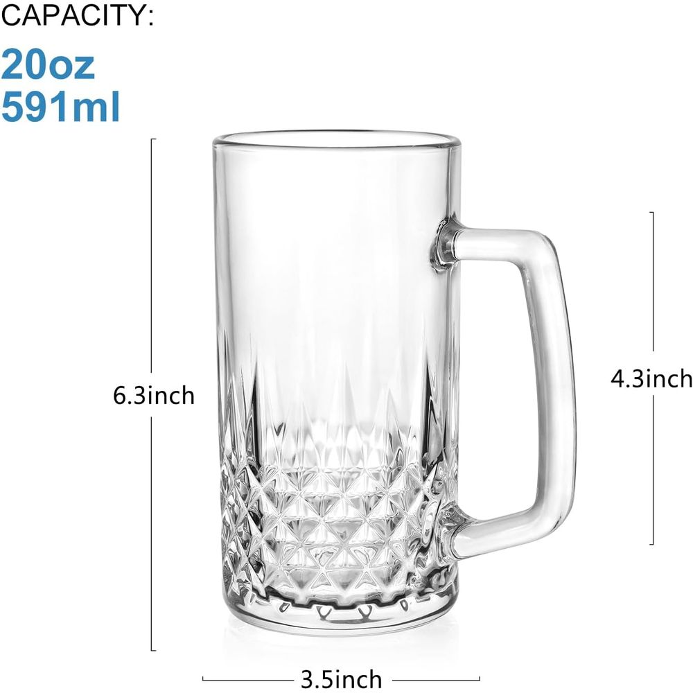 20 oz Heavy Glass Mugs Set of  - огляд і ціна Coffee Tea Gift Set